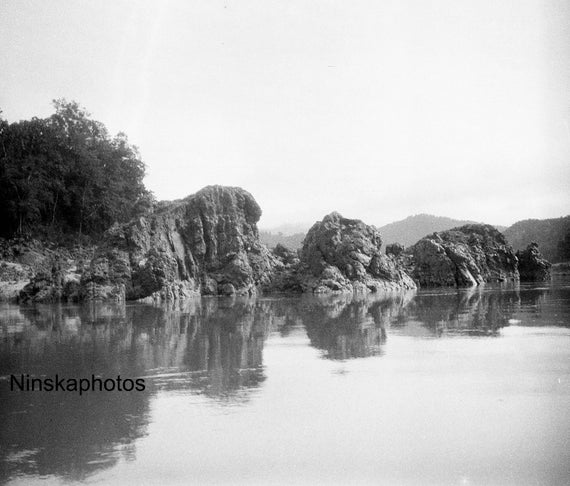 On the Irrawaddy River - A Rocky Channel - Burma Myanmar - 1925 - Fine Art Antique Photo Print - Vintage Photo - 616