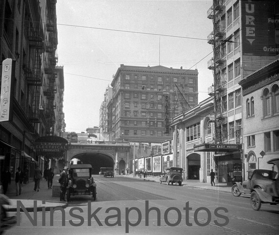 San Francisco 1920s Street Scene, California, United States, 1920s antique photo reprint - Wall Decor - Local History - Home Decor