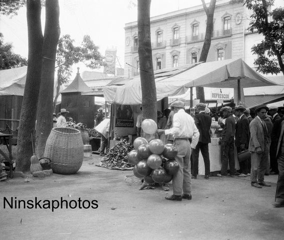 1920s Alameda Holy Fair, Mexico City Antique Photo Reproduction - Vintage Photography - Black and White