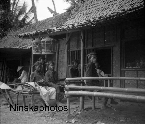 Village Market near Yogyakarta - Indonesia - 1925 - Fine Art Antique Photo Print - BNW - Vintage Photo - Photography