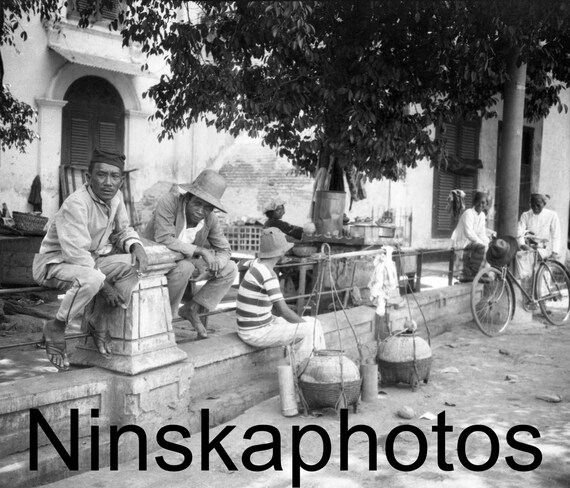 Surabaya, Java, Indonesia, Street Scene by J. Dearden Holmes, 1920s antique photo reprint, Southeast Asia, local History, Street Scene