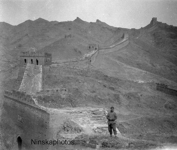 1920s The Great Wall of China Antique Photo Reproduction - Vintage Photography - Black and White