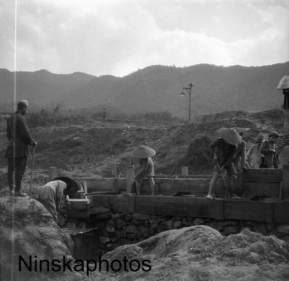 Mogok Ruby Mines, Washing or Sluicing for Rubies, Myanmar, Burma, Asia, 1920s antique photo reprint, Colonial Burma, Mining, Gemstones
