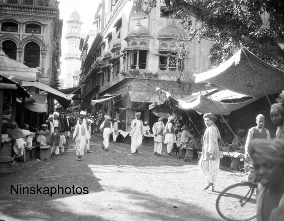 Peshawar Street Scene, India - Pakistan - Vintage Photo Reproduction by James Dearden Holmes