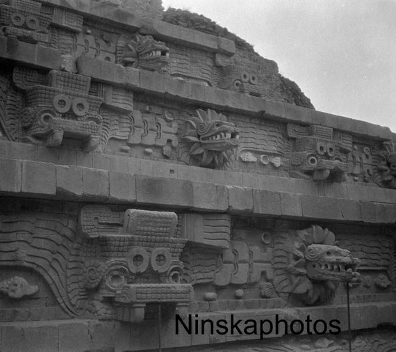 Temple of Quetzalcoatl, Teotihuacan, Mexico Vintage Photo Reproduction by James Dearden Holmes - Mesoamerican Culture - Mexican History