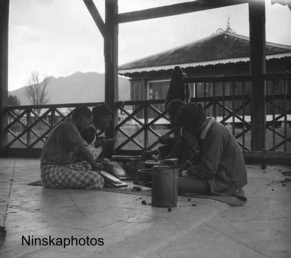 Mogok Ruby Mines, Polishing Rubies, Myanmar, Burma, Asia, 1920s antique photo reprint, Colonial Burma, Mining, Gemstones