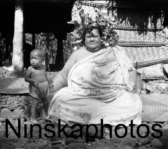 1920s Apia, Samoa - Woman with Baby by J. Dearden Holmes, antique photo reprint, Vintage Photography, Local History, Pacific Islands