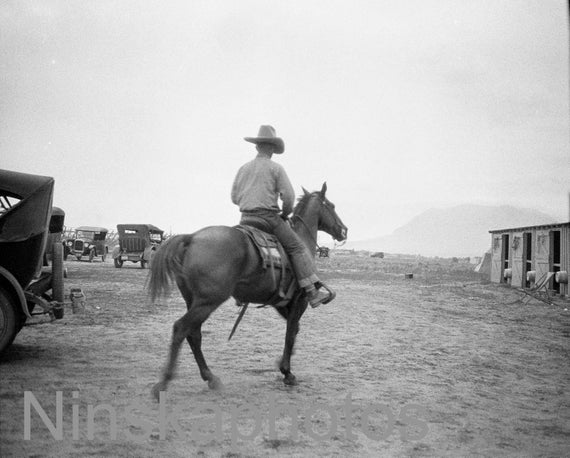 1920s Rodeo, Colorado Springs, Colorado, United States, 1920s antique photo reprint, horses, Cowboy