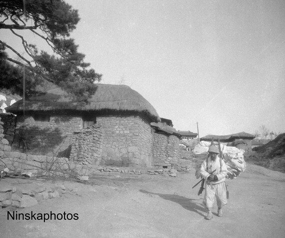 Seoul - Man walking down village lane - Korea - 1925 - Fine Art Antique Photo Print - Vintage Photo - 4696