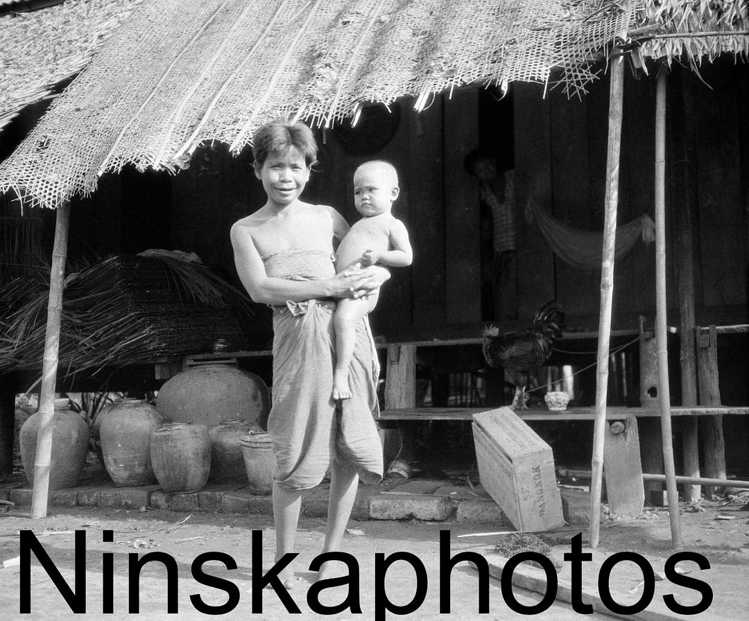 Pran Woman 1920s Thailand, Pak Nam Pran, Woman and Child, by J. Dearden Holmes ...