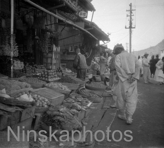 Seoul, Korea - Food Shopping, 1920s antique photo reprint, vintage photo, art photo, Korean History, Home Decor, Wall Decor