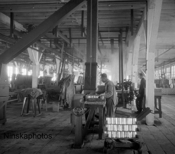 Steveston Salmon Canning Factory, Cannery, British Columbia, BC, Canada 1926 - Fine Art Antique Photo Print - Vintage Photo - 6328
