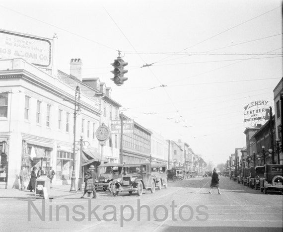 Broughton Street, Savannah, Georgia, United States, 1920s antique photo reprint, pawn shop, wall art, art photo, Americana