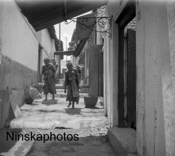 Yogyakarta Street Scene - Indonesia - 1925 - Fine Art Antique Photo Print - BNW - Vintage Photo - Photography