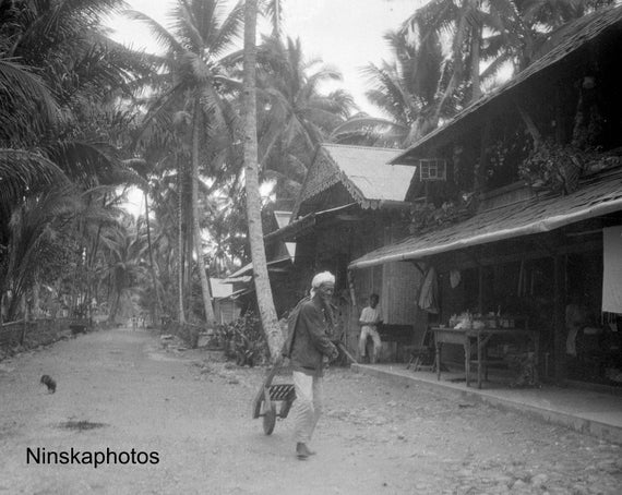 Street Scene in the Village of Moeara Sipongi - Sumatra, Indonesia - 1925 - Fine Art Antique Photo Print - Vintage Photo