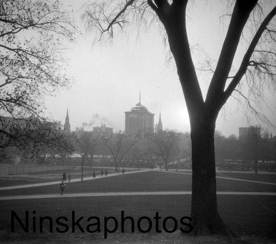 Boston 1926, Boston Common, Massachussets, United States, 1920s antique photo reprint, Vintage Photography, Architecture
