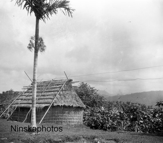 A Fijian Hut - 1925 - Fine Art Photo Print - Vintage Photo - Black & White