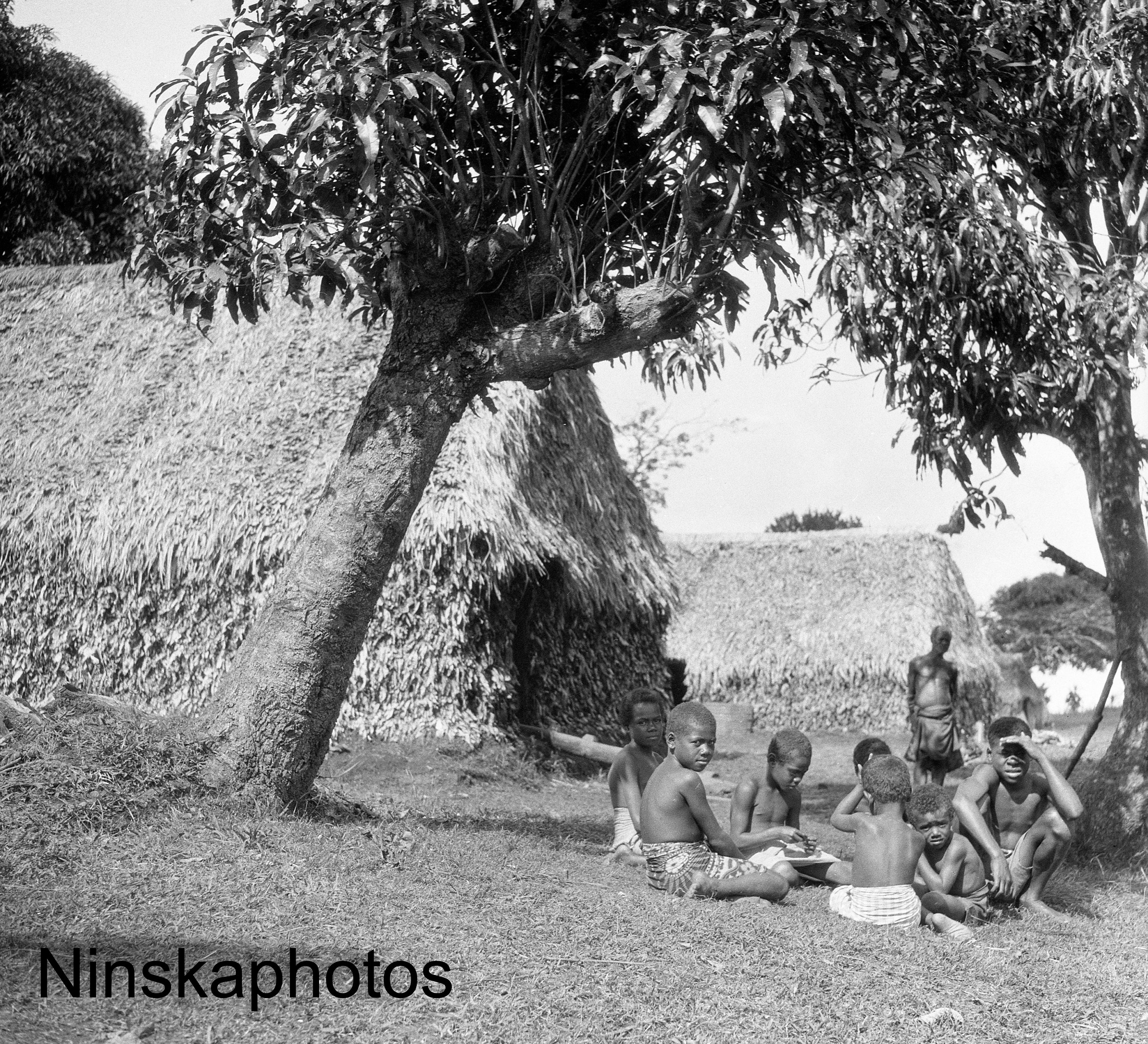 Group of Boys in Suva, Fiji, 1920s antique photo reprint, wall decor ...