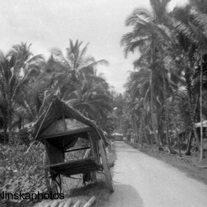 インドネシア、スマトラ島の田舎に放置された荷馬車 - 1925年 - 美術アンティーク写真プリント - ヴィンテージ写真