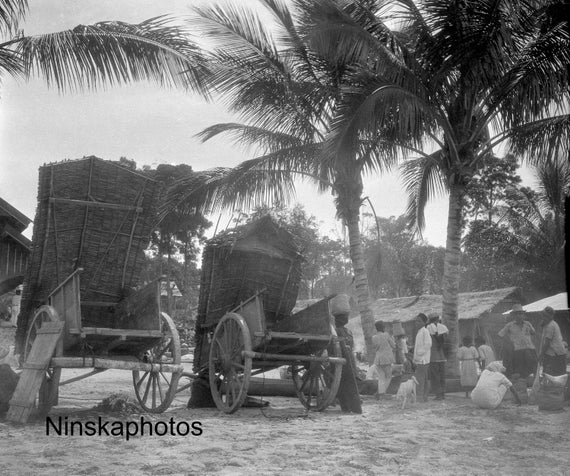 Parapat near Lake Toba - Village Market - Sumatra, Indonesia - 1925 - Fine Art Antique Photo Print - Vintage Photo
