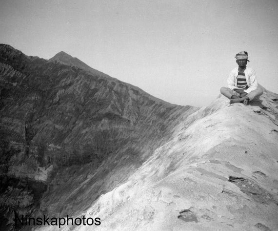 Mount Bromo - Local Guide at the Volcano - Java, Indonesia - 1925 - Fine Art Antique Photo Print - BNW - Vintage Photo - 3126