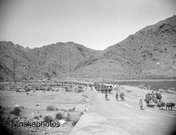 A Convoy along the Khyber Pass near Landi Kotal - India - Pakistan - Vintage Photo Reproduction by James Dearden Holmes
