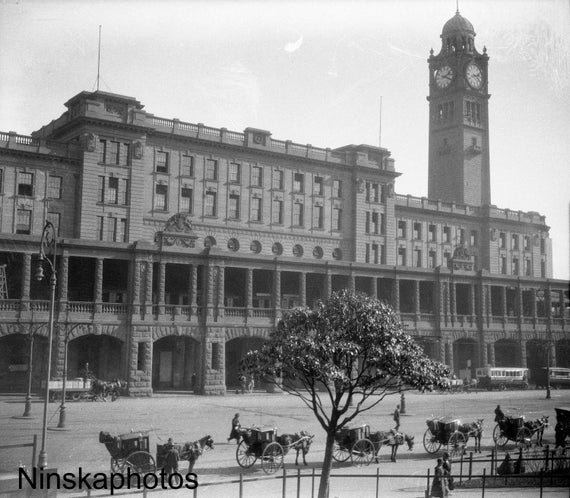 Railway Station, Sydney, Australia by J. Dearden Holmes, 1920s antique photo reprint, Vintage Photography