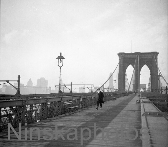 Brooklyn Bridge, New York City, Brooklyn, NYC by J. Dearden Holmes 1920s antique photo reprint - Vintage Photo - Photo Art - Wall Decor