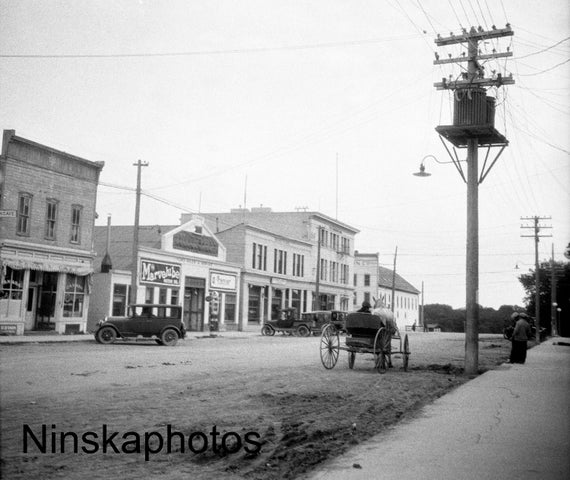 1926 Selkirk, Canada, Manitoba, Street Scene, 1920s antique photo reprint, Architecture, Monochrome Wall Decor, Canadian History