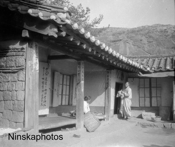 Seoul - Priest's House at the White Buddha - Korea - 1925 - Fine Art Antique Photo Print - Vintage Photo - 4694