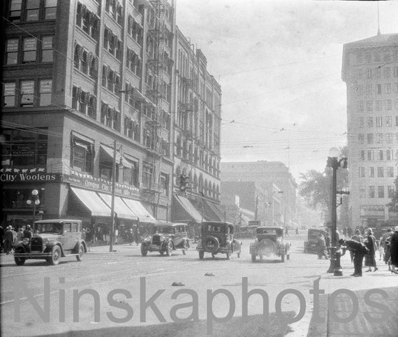 Portland, Oregon, 5th Street, c. 1926, Local History, Street Scene Photography, Vintage Photo, United States, 1920s antique photo reprint