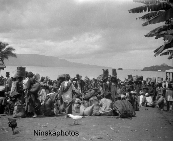 Parapat near Lake Toba - Village Market - Sumatra, Indonesia - 1925 - Fine Art Antique Photo Print - Vintage Photo