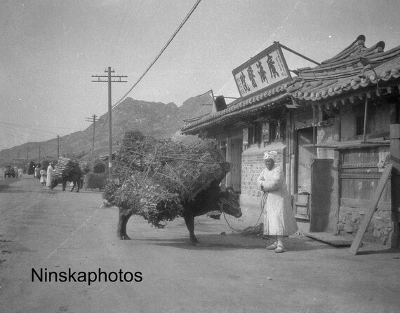 1920s Seoul Street Scene, South Korea - 1920s antique photo reproduction, Vintage Photography BNW