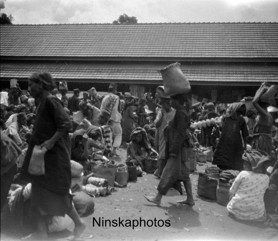 Parapat near Lake Toba - Village Market - Sumatra, Indonesia - 1925 - Fine Art Antique Photo Print - Vintage Photo