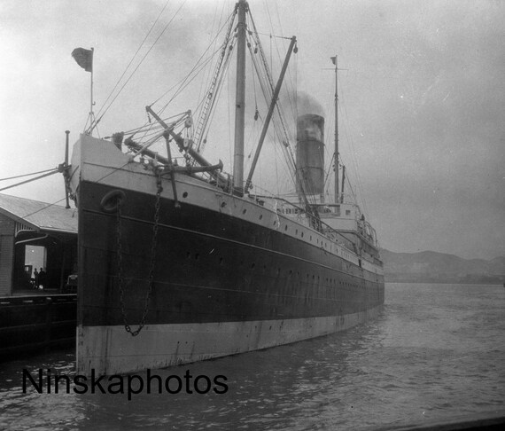 Boat from Christchurch to Wellington - New Zealand - Steamship - 1925 - Fine Art Photo Print - Vintage Photo - Black & White