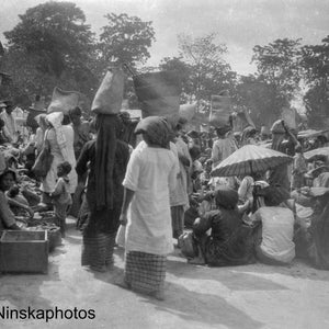 Balige Market - Sumatra, Indonesia - 1925 - Fine Art Antique Photo Print - Vintage Photo