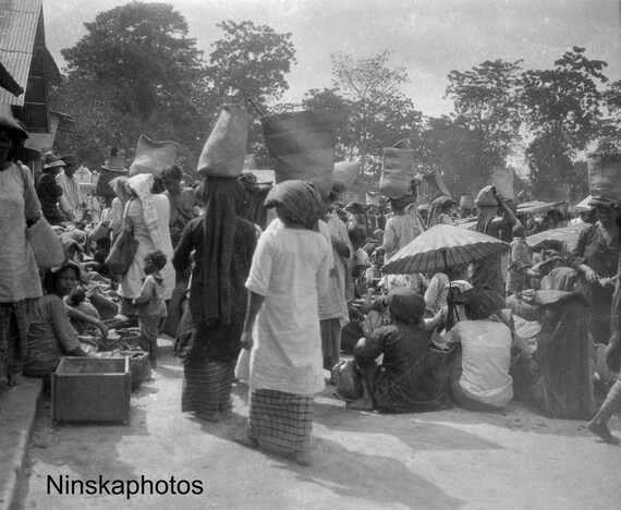 Balige Market - Sumatra, Indonesia - 1925 - Fine Art Antique Photo Print - Vintage Photo