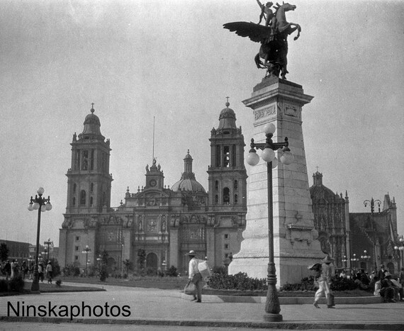 Mexico City - The Cathedral, Mexico 1927 - Fine Art Antique Photo Print - Vintage Photo - 7642