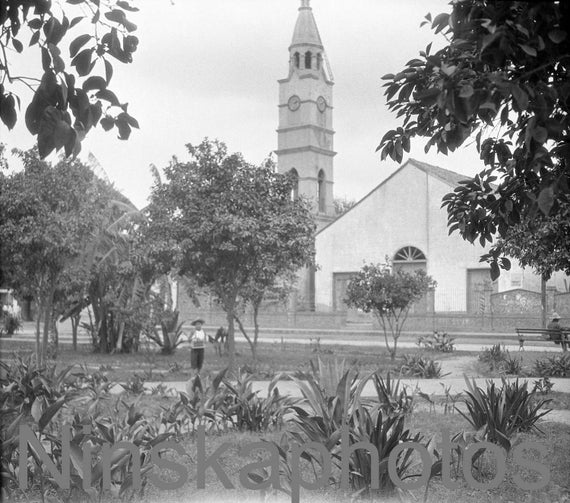 1920s Mexico, Panuco, Plaza Photo, Street Scene Photography, Mexico, 1920s antique photo reprint, Local History, Wall Decor, Vintage Photo