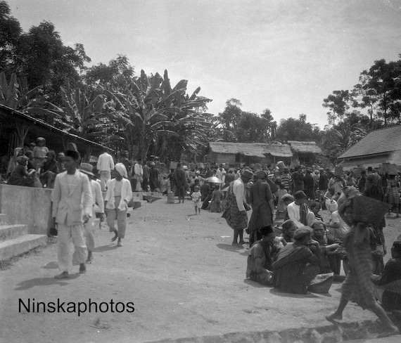 Parapat near Lake Toba - Village Market - Sumatra, Indonesia - 1925 - Fine Art Antique Photo Print - Vintage Photo