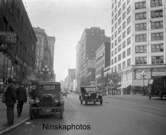 Seattle, Washington - 2nd Avenue Street Scene - United States 1926 - Fine Art Antique Photo Print - Vintage Photo - 6248