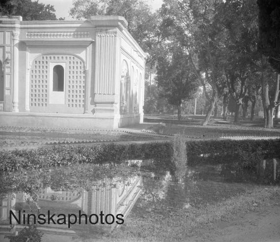 Ram Bagh, Amritsar, Punjab by J. Dearden Holmes, 1920s antique photo reprint, Black White Photography, India -