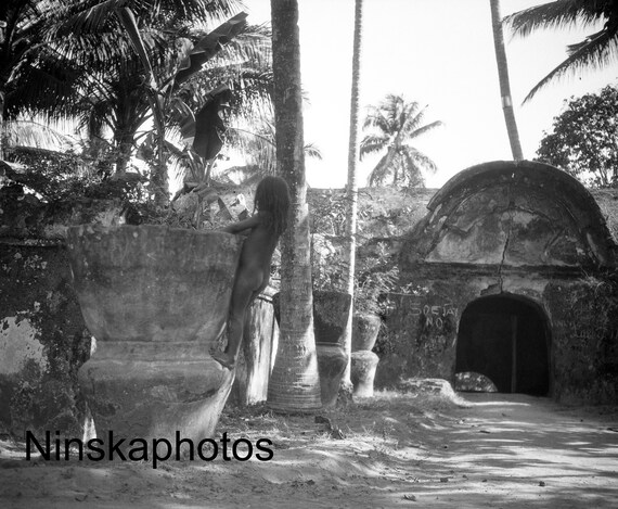 Yogyakarta - Child at entrance to Water Castle Taman Sari? - Java, Indonesia - 1925 - Fine Art Antique Photo Print - Vintage Photo - 3179