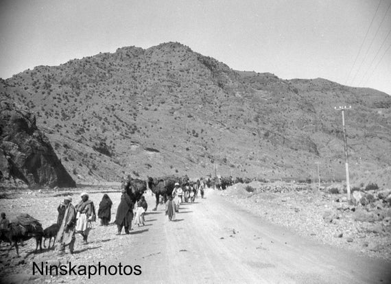 A Convoy along the Khyber Pass near Landi Kotal - India - Pakistan - Vintage Photo Reproduction by James Dearden Holmes