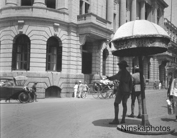 Traffic Control, Singapore - Vintage Photo Reproduction by James Dearden Holmes - Historical Photo - Rickshaw - Street Scene