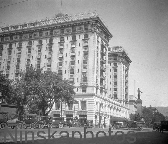 Salt Lake City, Hotel Utah, Street Scene, Salt Lake City, Utah, United States, 1920s antique photo reprint, Joseph Smith Memorial Building