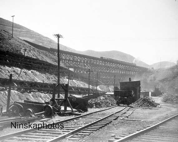 Bingham Copper Mine nr Salt Lake City, Utah - Bingham Canyon Mine - United States 1926 - Fine Art Antique Photo Print - Vintage Photo - 6065
