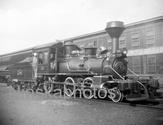 Steam Train, Ford Motor Company Works, Highland Park, Detroit, Michigan, United States, 1920s antique photo reprint, Henry Ford, Railway