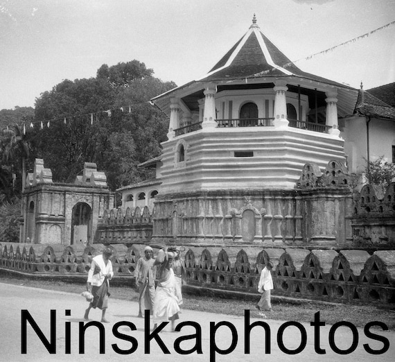 1920s Kandy, Ceylon, Sri Lanka, The Temple of the Tooth Sri Dalada Maligawa by J. Dearden Holmes, 1920s antique photo reprint Buddhism