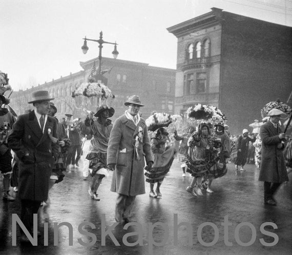 Philadelphia 1927 Mummer's Parade, Pennsylvania, United States, 1920s antique photo reprint, vintage photography, folk festival